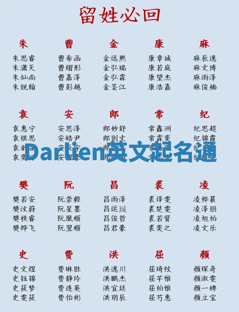 Darlien英文起名通 Darlien英文起名通