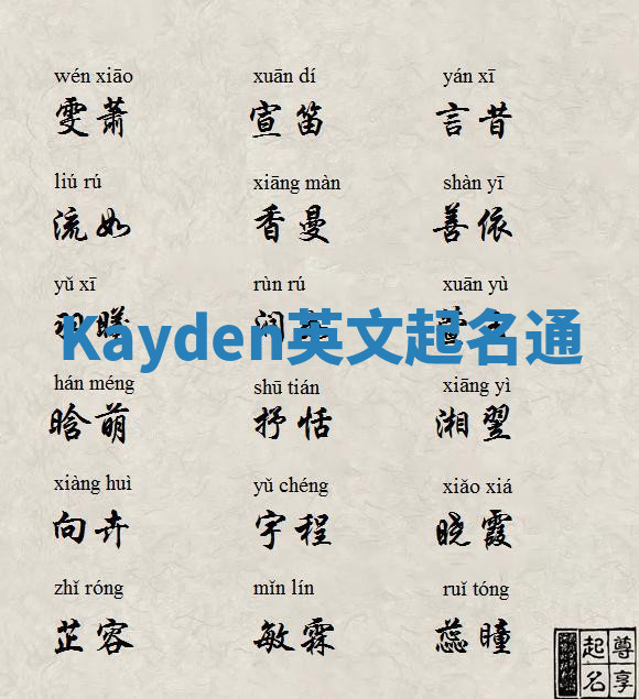 Kayden英文起名通